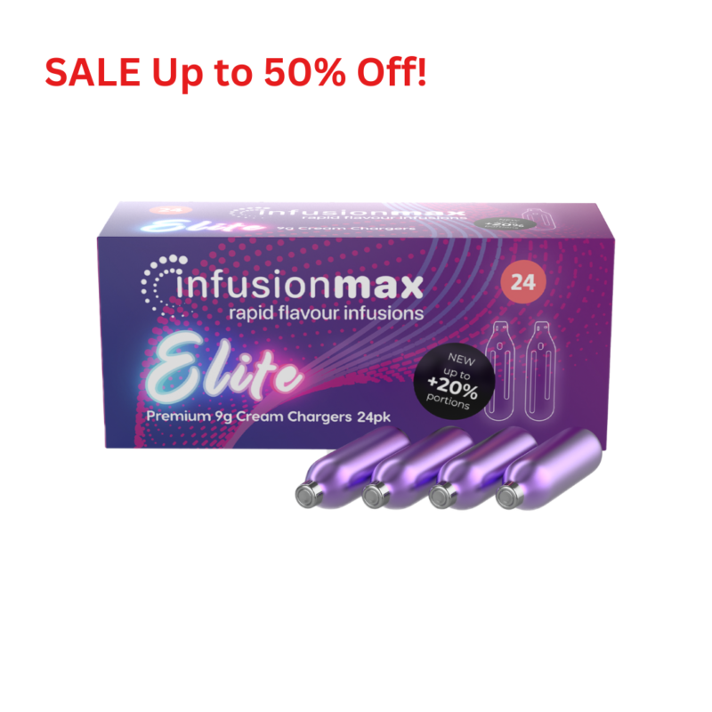 InfusionMax Elite 9g N2O Cream Chargers 24 packs- MEGA SALE OVERSTOCK